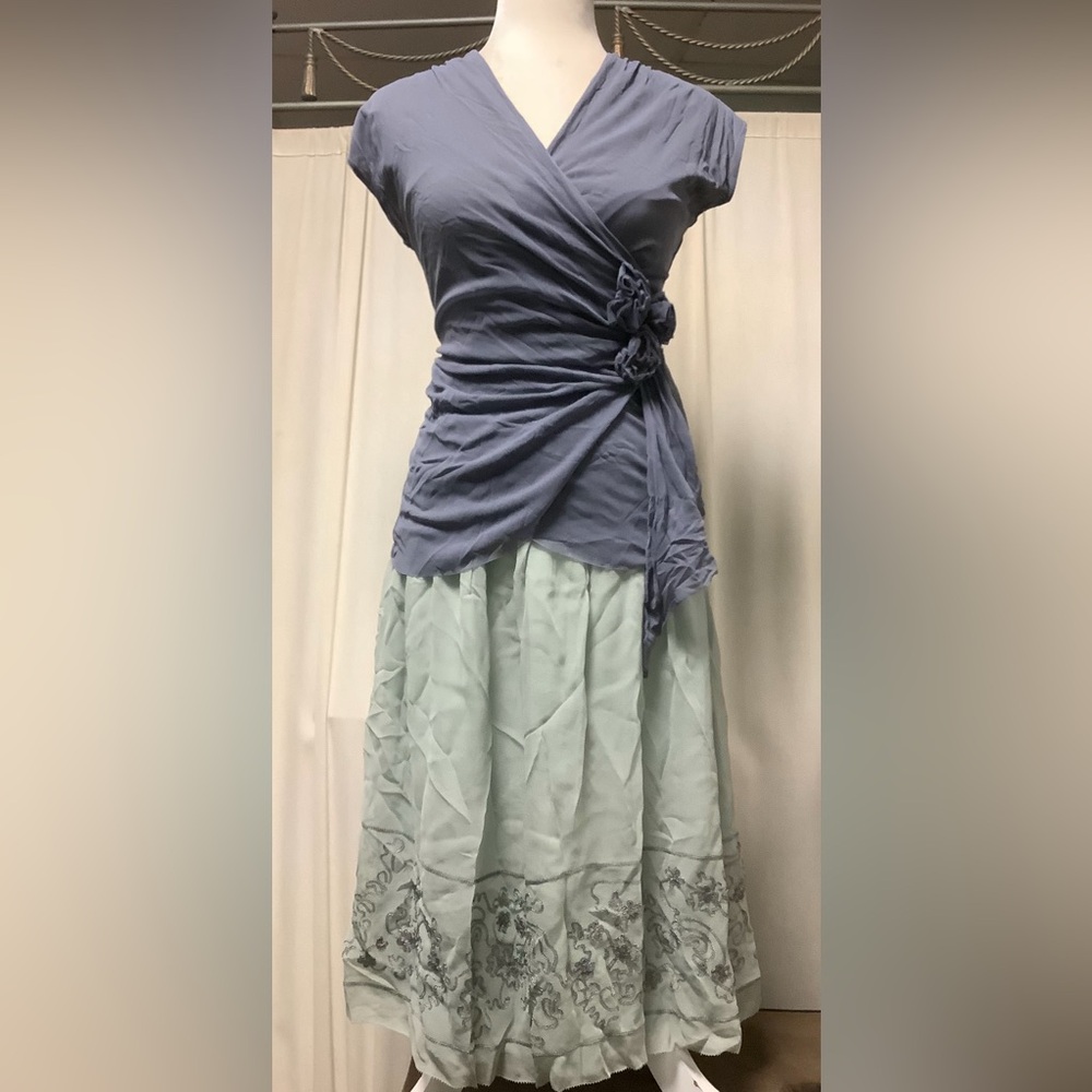 Calvin Klein silk lined skirt Sweet Pea mesh top Y2K